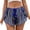 Blue, variant on Womens Bikini Shorts Boho Drawstring High Waist Colorful Striped Shorts Asymmetrical Hem Summer Casual Beach Vacation Short Pants