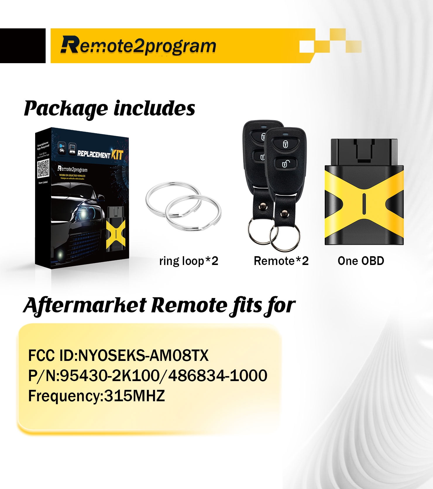 Car Key DIY Porgrammer OBD Tool for No Working Remote Replacement for 2011-2013 Kia Soul with FCC: NYOSEKS-AM08TX