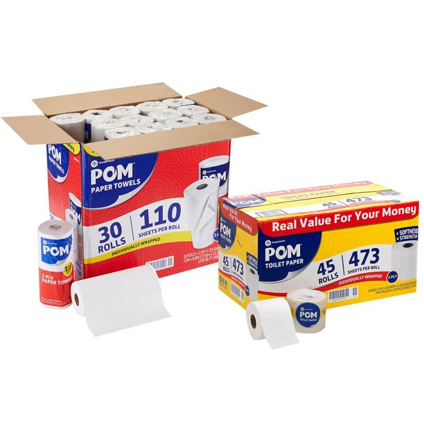 POM Paper Towel and Bath Tissue Toilet Paper