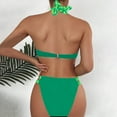 thumbnail image 4 of Arnsht Bikini Womens 2025 Cute Thong Bikini Split Bathing Suit String Push Up High Cut Swimwear 2 Piece Swimming Beach Swimsuits Green L, 4 of 6