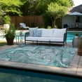 thumbnail image 6 of Addison Rugs Chantille Indoor/Outdoor Transitional Watercolors Teal Washable Rectangle Rug, 3' x 5', 6 of 6