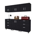 thumbnail image 1 of FM FURNITURE Keene 6 Piece Garage Set Black Engineered Wood, 1 of 7