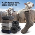 thumbnail image 2 of 5 Pairs Wool Socks for men,Warm Winter Boot Socks for Hiking Walking,Thick Thermal Gifts Socks, 2 of 8