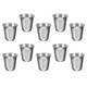thumbnail image 3 of Juego de 10 vasos apilables de acero inoxidable, vasos metálicos compactos para beber, vasos para la comunión, tazas de comunión para uso religioso., 3 of 8