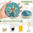 thumbnail image 3 of Haosy Set of 6 Drink Woven Coaster with Holder Heat Resistant Non-Slip Bar Coasters 4 Inches Starfish with Sunglasses, 3 of 7
