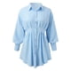 thumbnail image 5 of Falda camisera asimétrica con manga informal para mujer: vestido ligero para todas las estaciones, versátil para la oficina o una fiesta, estilo informal y moderno., 5 of 5
