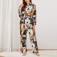 thumbnail image 2 of KLL Collage of different dogs Print Women's Long Sleeve Pajamas with Pants Sleepwear Loungewear 2 Set-Medium, 2 of 7