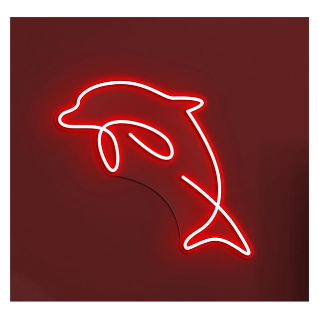 Letrero De Neón LED Delfín Para Pared, Ideal Para Niños, Habitaciones Con Animales Marinos, Acuarios, Decoración Para Casas Playa, 42cm