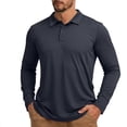 thumbnail image 2 of Jinhomg Men's Golf Polo Shirts Long Sleeve UPF 50+ Sun Protection Collar Shirts Lightweight Summer Casual Quick Dry Tee Shirts Dark Gray,XL, 2 of 6