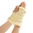 thumbnail image 2 of CYSFASHION Mittens for Women Tocuh Screen Weight Lifting Cute Fleece Hunting Knitting Winter Gloves Beige, 2 of 3