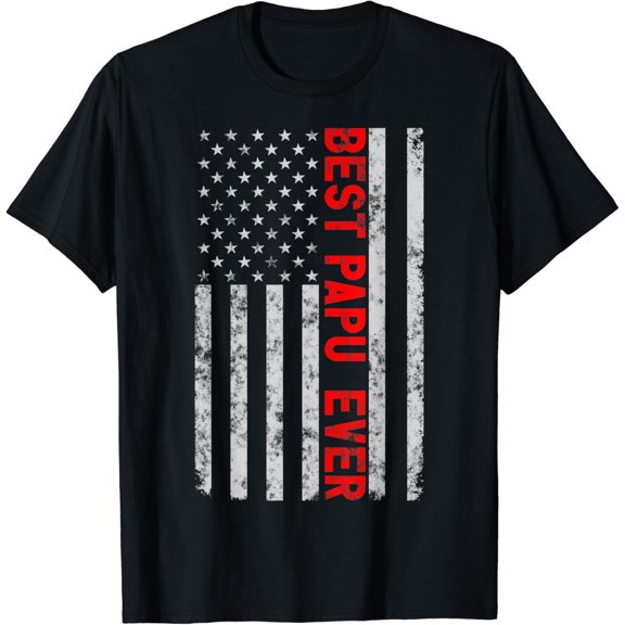 Best Papu Ever Vintage American Flag T-Shirt