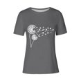 thumbnail image 2 of Tops de Ajuste Suelto para las Mujeres Sudadera Casual Impresa Manga Corta Cuello Redondo Superior, Poliéster, 2 of 5