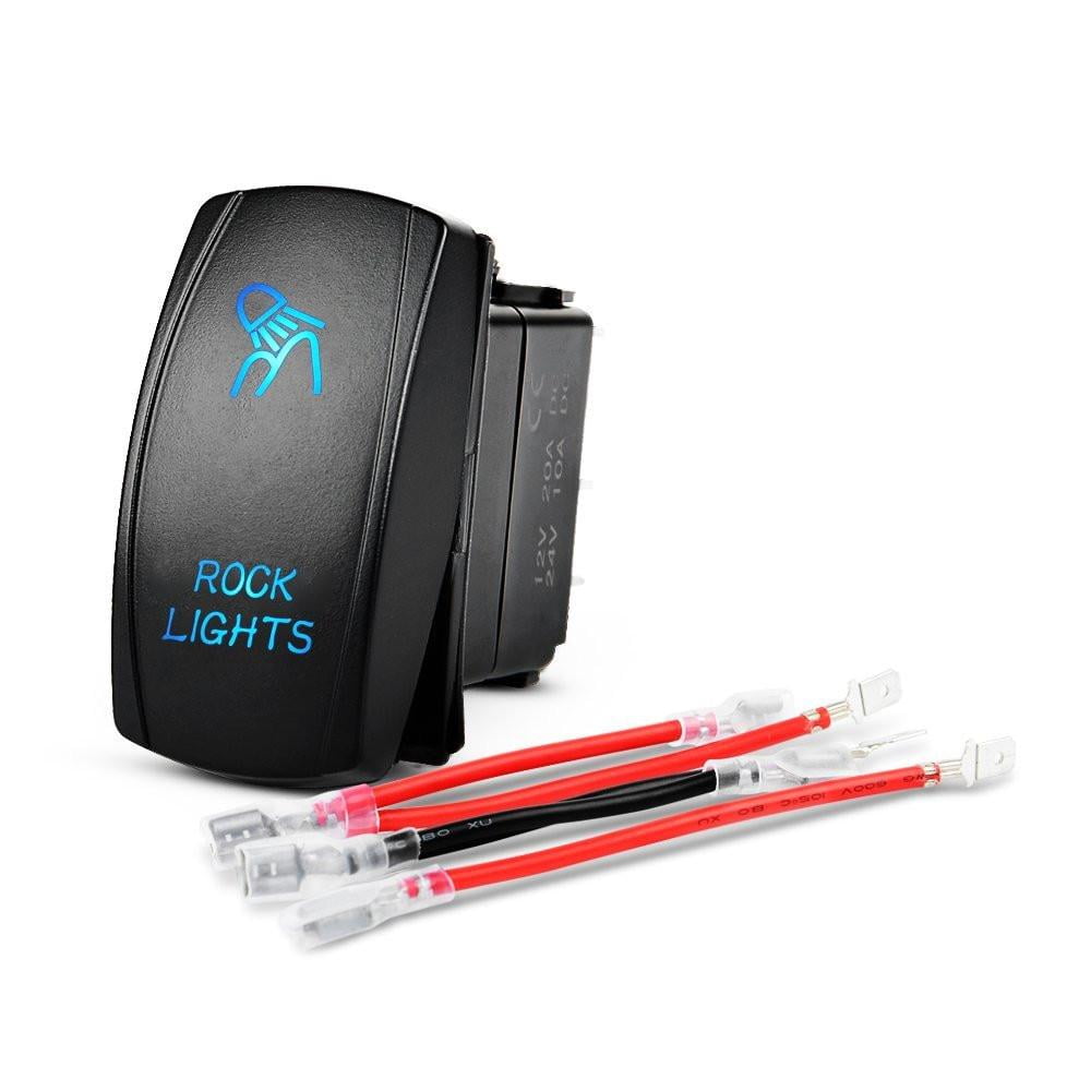 Nilight ROCK LIGHTS Rocker Switch LED Light Bar 5Pin Laser On/Off LED Light 20A/12V 10A/24V