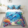 thumbnail image 2 of Erosebridal Sealife Dolphin Bedding Sets Twin Size,Marine Animal Comforter Sets with Sheets,Sea Decor,Reversible,Breathable,7pcs, 2 of 6