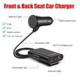 thumbnail image 3 of 36W Quick Charge 3.0 USB Car Charger Extension Cord Cable Car USB Charger Passenger Car Rear Charger, 3 of 11