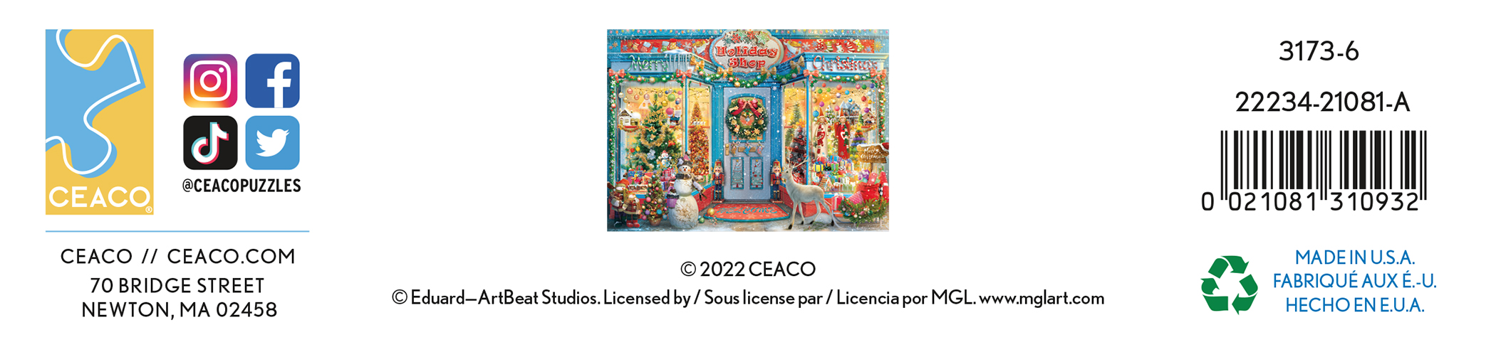 Ceaco - Shop Windows - Holiday Shop 2 - 1000 Piece Interlocking Jigsaw Puzzle