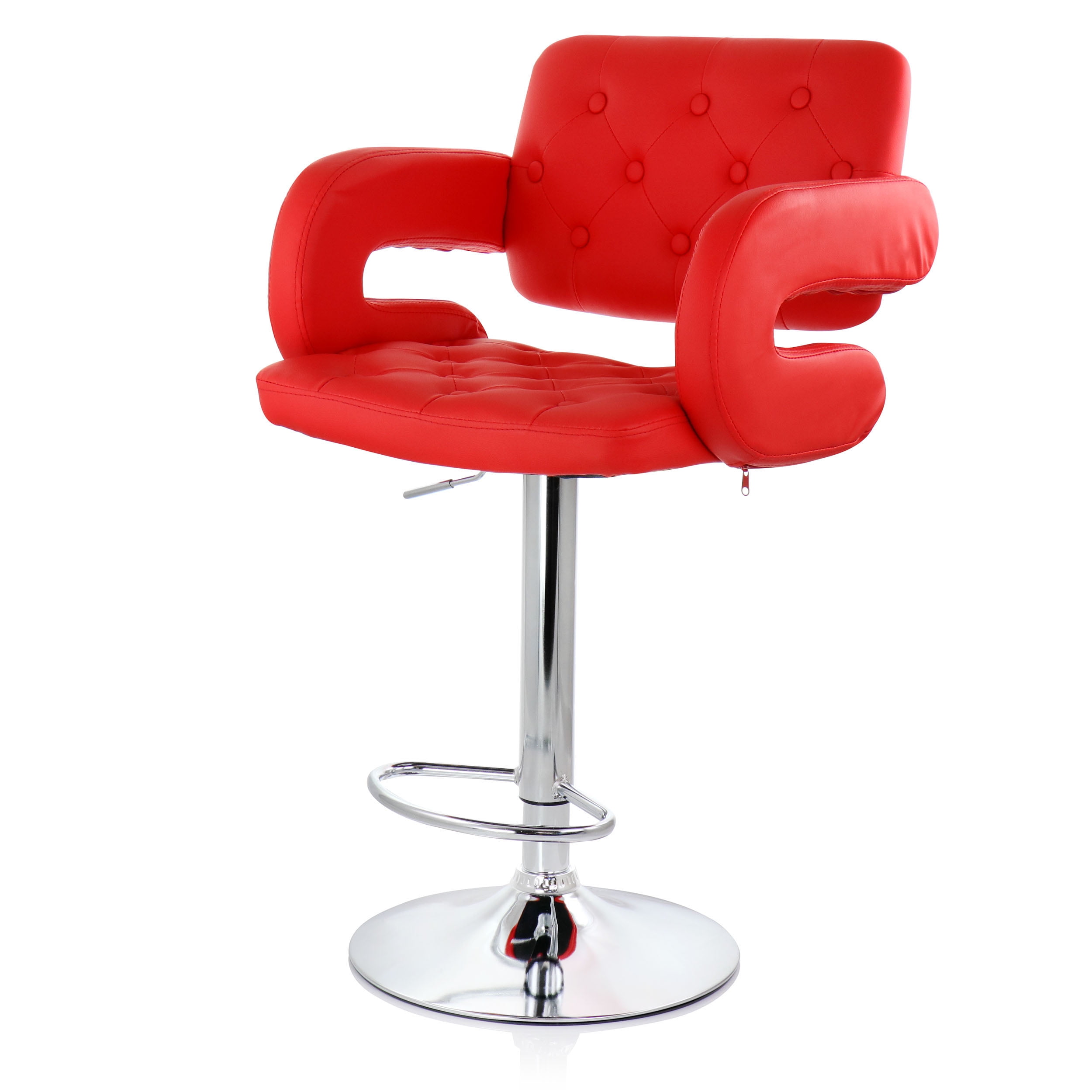 Elama Bar Stool with Adjustable Height, Red