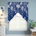 thumbnail image 6 of Swag Valance Curtains for Windows, Navy Blue Coastal Light Filtering Kitchen Curtains, Starfish Coral Ocean Conch Sea Nautical Window Treatment Valances for Living Room, 36x45 - 2 PCS, 6 of 9