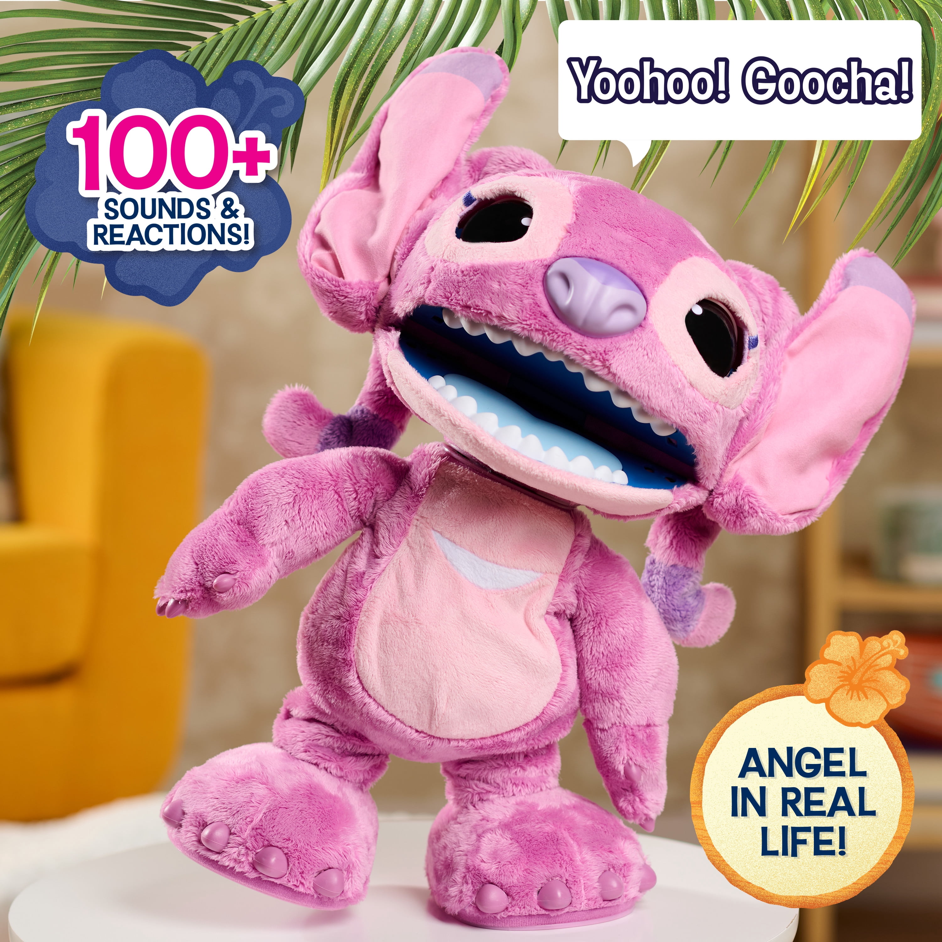 Disney Stitch Ultimate Angel Interactive 17" Plush Toy, 100+ Sounds & Reactions, Kids Ages 3+