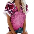 thumbnail image 1 of Blusa con estampado floral de manga corta con cuello en V para mujer OAVQHLG3B Store  lin121212, 1 of 4