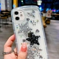 thumbnail image 4 of Case for iPhone 11, Bling Glitter 3D Stars Cute Heart Design Phone Case Luxury Sparkling Crystal Clear Back Slim Soft Shockproof Protective TPU Bumper Cover for Women Girls - Clear, 4 of 17