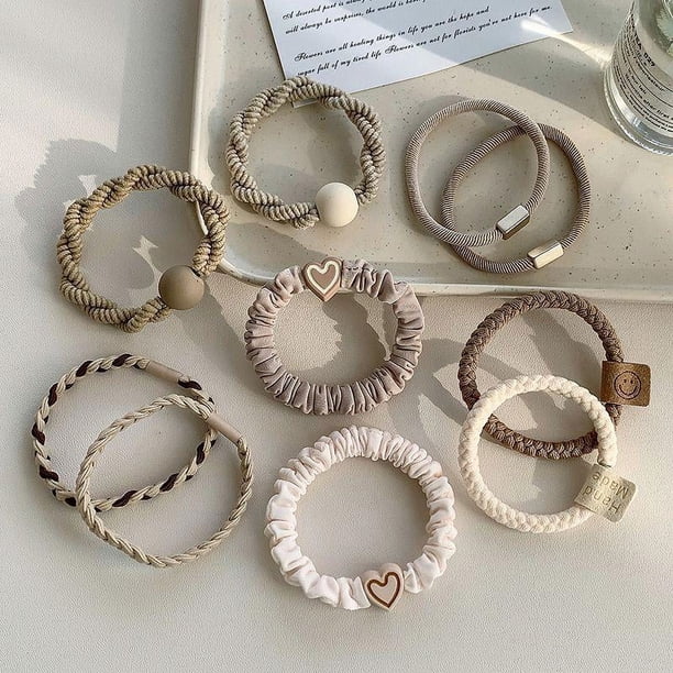 Diadema sencilla y elegante, banda de goma elástica duradera y resistente, banda para el cabello para niñas, banda para el cabello con cola de caballo alta, cubierta de cuero, tocado