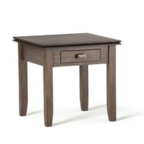 Simpli Home Artisan Wood 21" Square Transitional End Side Table in Russet Brown