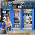 thumbnail image 3 of Yizosh Metal Garage Storage Cabinet with 2 Doors and 5 Adjustable Shelves - 71" Steel Lockable File Cabinet,Locking Tool Cabinets for Office,Home,Garage,Gym,School (Gray Blue), 3 of 17