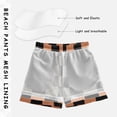 thumbnail image 5 of Black Orange Checked Pattern Swim Trunks Quick Dry Beach Pool Board Shorts Lightweight Stylish Print Sizes 2T to XL, 5 of 8