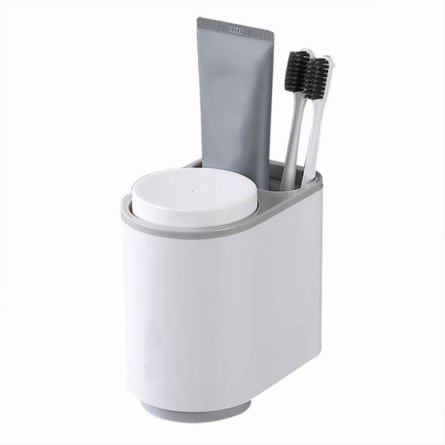 Soporte Para Pasta De Dientes, Estante De Almacenamiento Para Cepillos De Dientes Montado En La Pared, Soporte Magnético Para Tazas De Cepillos De Dientes, Suministro De Almacenamiento Para El Baño Speravity HA020992-00