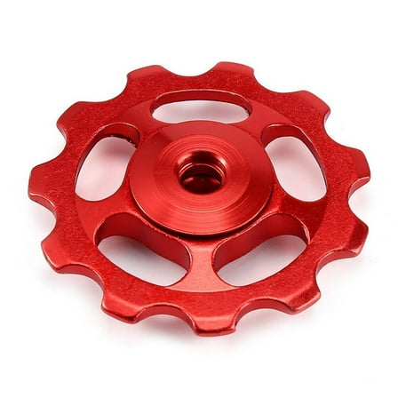 BESTONZON 2Pcs Bike Rear Derailleur Pulley in Red Aluminum Alloy for Durable Performance