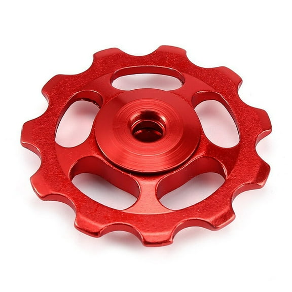 BESTONZON 2Pcs Bike Rear Derailleur Pulley in Red Aluminum Alloy for Durable Performance