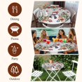 thumbnail image 7 of Grey Christmas Round Tablecloth, Fitted Table Cover with Elastic for 55"-60" Round Tables, Snowman Xmas Tree Poinsettia Balls Squirrel Table Cloth Outdoor Indoor Dinning Party Waterproof Tablecloths, 7 of 7