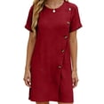 thumbnail image 5 of LIaqionyy Women's T Shirt Dress Short Sleeve Summer Casual Button down Crew Neck Sundresses Mini Dresses, 5 of 7