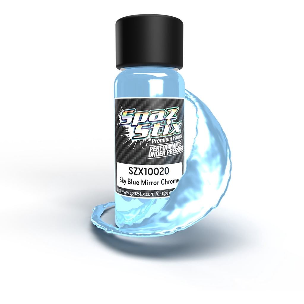 Spaz Stix 10020 Sky Blue Mirror Chrome Airbrush Ready Paint 2oz Bottle