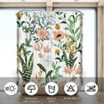 thumbnail image 6 of Green Floral Shower Curtain (72\u201d x 72\u201d), Flower Tropical Leaves Shower Curtains, Polyester Fabric Printed Shower Curtain Set for Bathroom with Hooks, 6 of 6