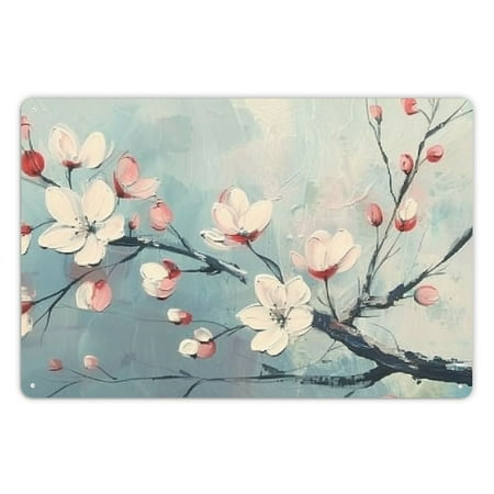 

Pratyus Tin Wall Art Decor for Home Bars with Bird and Branch Theme 12x8Inches