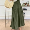thumbnail image 5 of on Clearance Womens Skirt Boho Elastic High Waist Ankle High Waisted A-Line Long Maxi Skirt Ladies Casual Commuting Solid Color High Waist Large Skirt Ndbuld,Army Green,M, 5 of 8