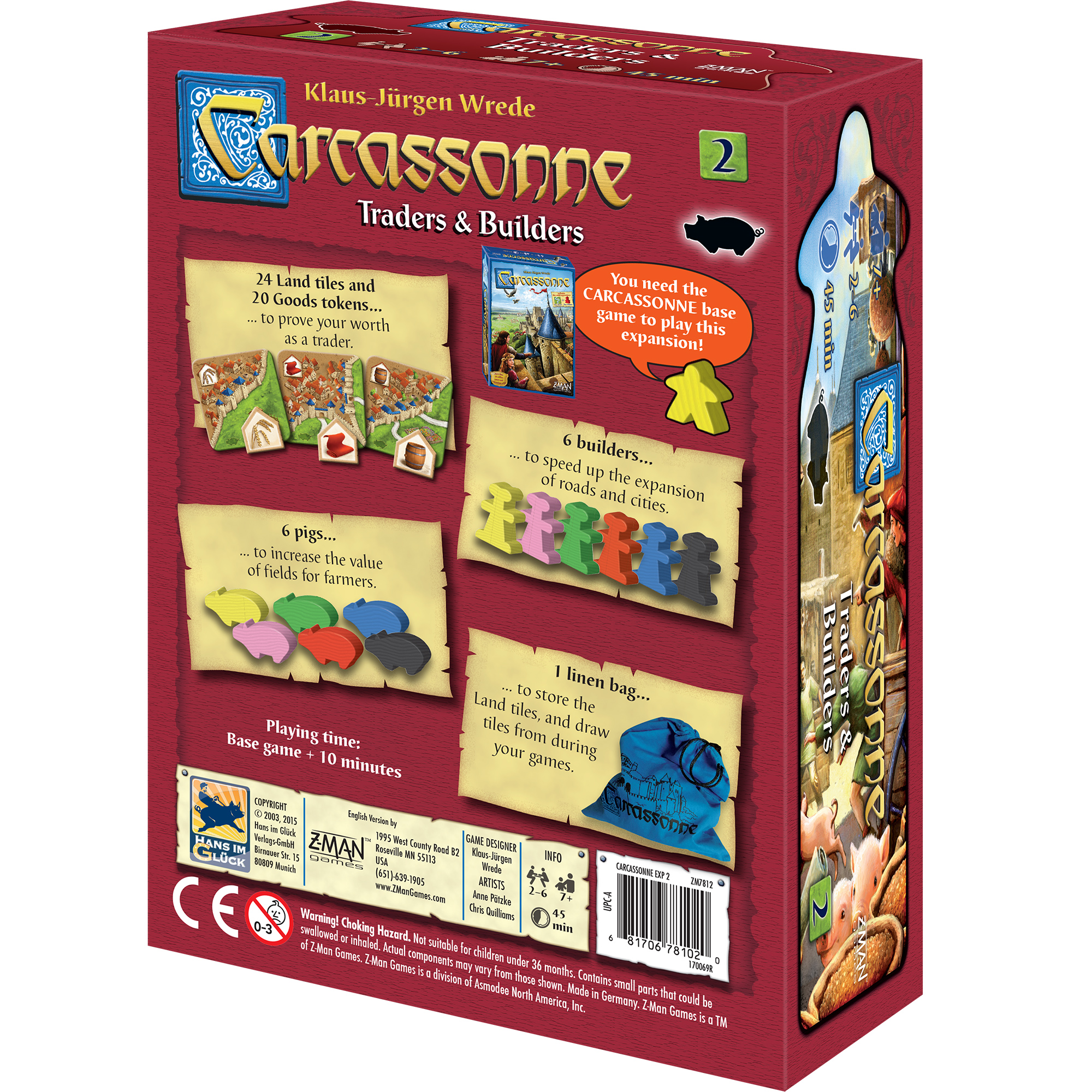 Carcassonne Expansion 2: Traders & Builders Board Game for Ages 7 and Up, from Asmodee - image 3 of 7