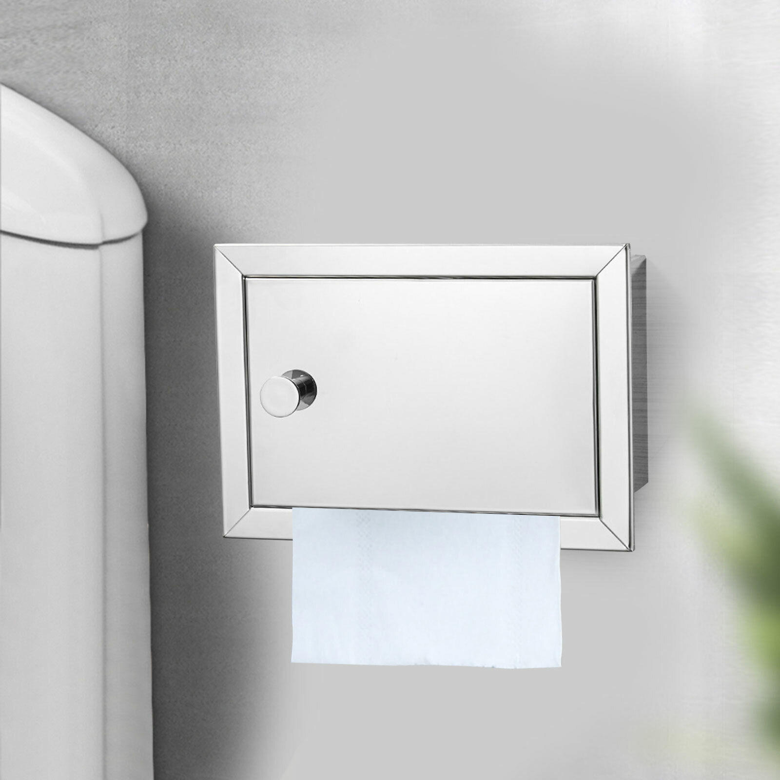 Recessed Wall Mounted Toilet Paper Holder Bathroom Tissue Holder