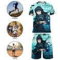 thumbnail image 5 of Demon Slayer Muichiro Tokito Boys T-Shirt And Shorts Outfit Set Athletic Short Sleeve Tee Mesh Shorts Set for Kids, 5 of 8