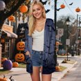 thumbnail image 2 of Towmus Womens Halloween Cardigan Casual Long Sleeve Fall Open Front Clothes Cardigan Sweaters Outwear, 2 of 6
