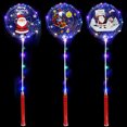 thumbnail image 2 of Globos Bobo con luces LED de 10, 20 y 30 piezas, con 3 niveles de iluminación y asa intermitente, para decoración de fiestas navideñas, con estampados de Papá Noel, 2 of 5
