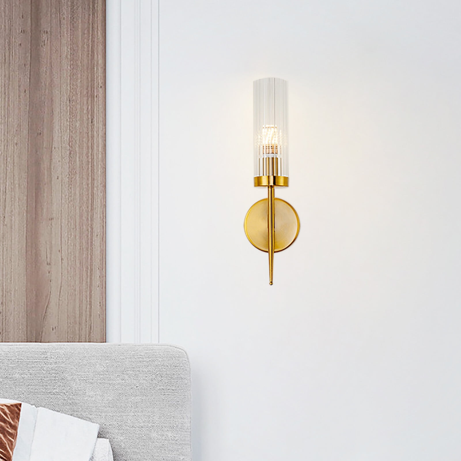 Gold Wall Sconce Bathroom Sconce Wall Lighting Modern Vanity Light Fixture with Glass Shade for Bedroom Living Room Hallway