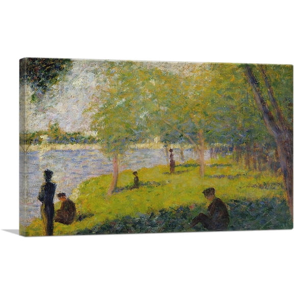 ARTCANVAS Study for A Sunday on La Grande Jatte 1884 Canvas Art Print by Georges Seurat - Size: 26" x 18" (0.75" Deep)