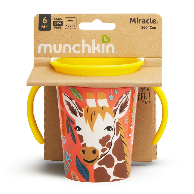 Munchkin Miracle 360 WildLove Trainer Cup, 6 oz, Giraffe