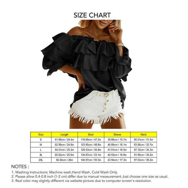 Camisa con volantes en capas para mujer,Blusa con hombros