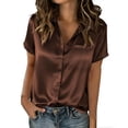 thumbnail image 2 of Kezqiaxn Womens Tops 2026 Summer Dressy Casual Blouses Cute v-neck Short Sleeve Button Down Shirt Plus Size Clothes for Women, 2 of 6