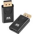 thumbnail image 1 of 4K DisplayPort to HDMI Adapter 2 Pack,Guamar Display Port to HDMI (Monitor) Converter,DP Male to HDMI Female Connectors Gold-Plated for HP Laptop,PC,Computer,HDTV, Projector, Desktop, 1 of 6