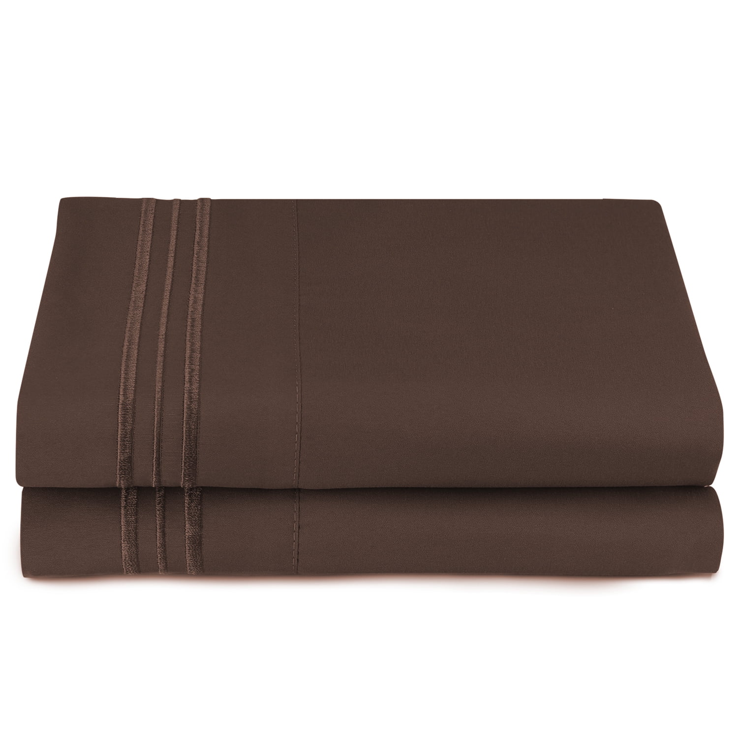Clara Clark Pillow Cases Premier 1800 Microfiber Collection 2 Piece Pillowcase Set, Standard Size, Chocolate Brown